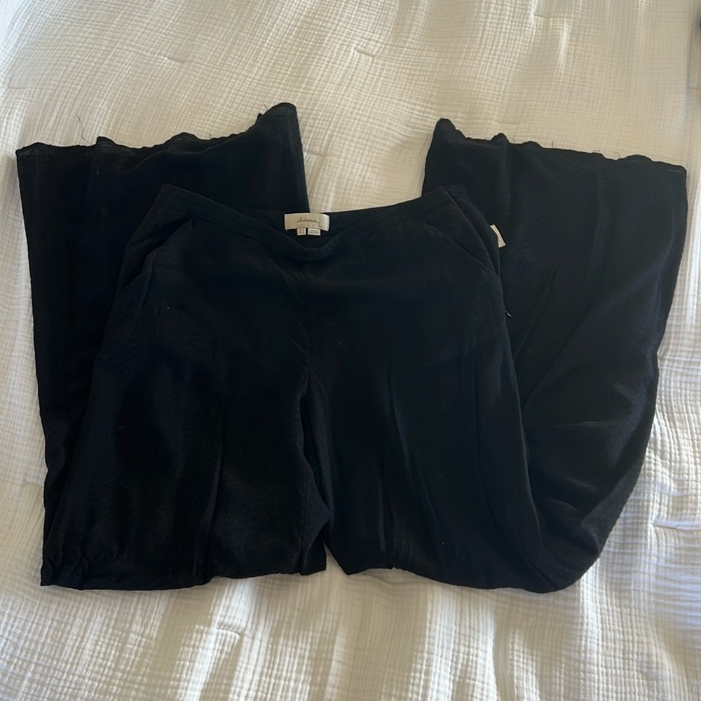 Anthropologie Wide Leg Black Pants, Size 6